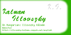 kalman illovszky business card