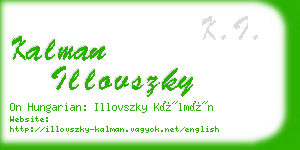 kalman illovszky business card